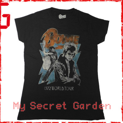 David Bowie - Ziggy Stardust 1972 World Tour Official Fitted Jersey T Shirt ( Women L ) ***READY TO SHIP from Hong Kong***